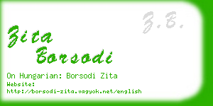 zita borsodi business card